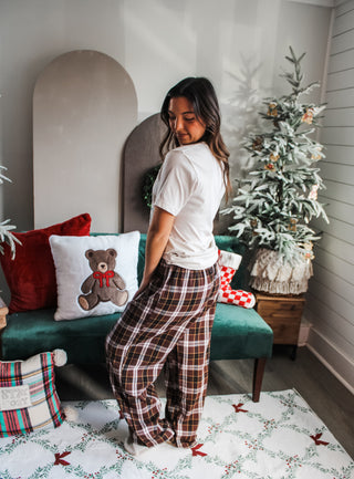 Fireside Flannel Pants • Brown Plaid