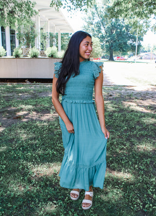 Grace & Lace Midi Dress • Teal Green