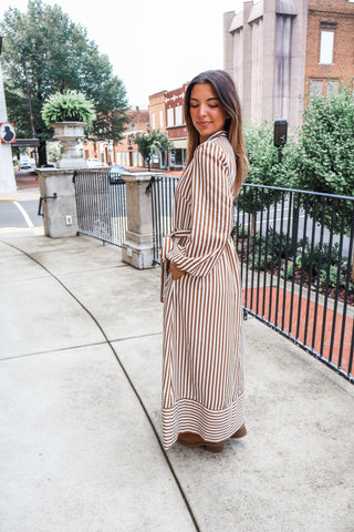Great Gatherings Striped Maxi • Brown