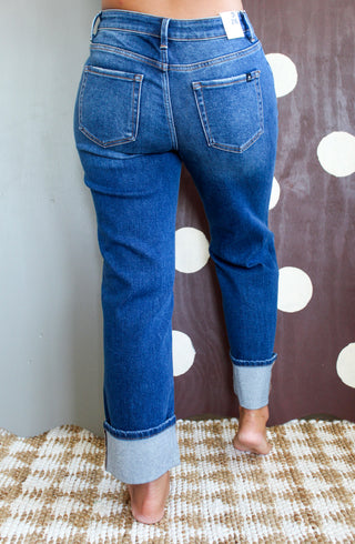 Bennie Cuffed Hem Straight • Dark Wash