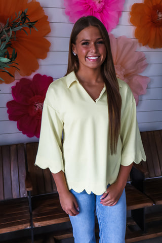 Sought-After Scallop Top • Bright Lemon