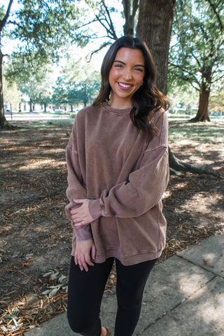 Snuggle Season Pullover • Chocolate - FINAL SALE