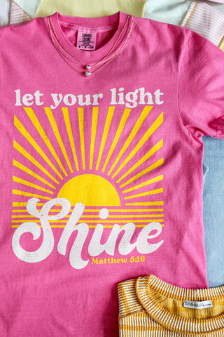 Let Your Light Shine Graphic Tee • Pink