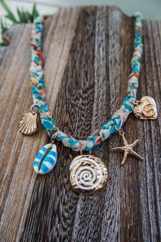 Coastal Paradise Charm Necklace • Teal Mix