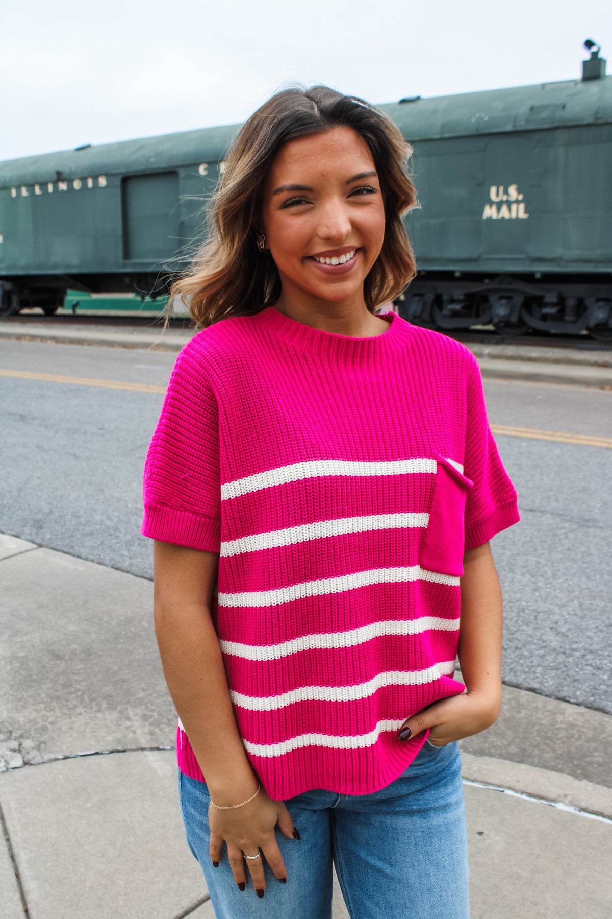 The Starting Line • Fuchsia Stripe