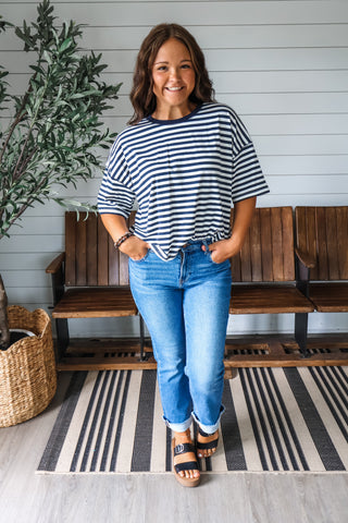 Cool & Collected • Navy Stripes