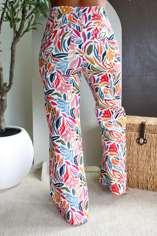 Dahlia Floral Wide Leg Pants • Multi