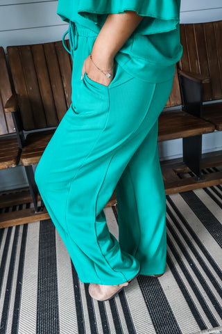 Ruffle Reset Pant Set • Green