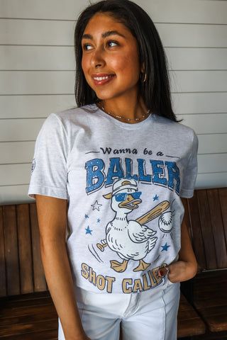 Wanna Be A Baller Graphic Tee • Ash Grey
