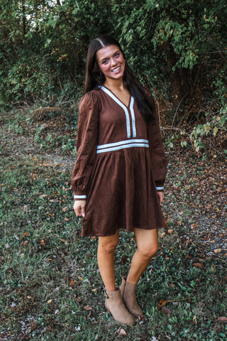 On Occasion Suede Pocket Dress • Chocolate