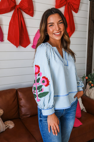 Petals & Pinstripe • Blue Floral