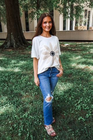 Sunflower Fields Crochet Top • Off-White
