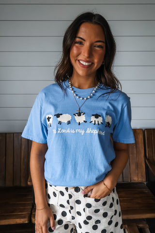 The Lord Is My Sheperd Graphic Tee • Blue