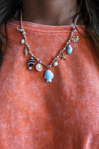 Coastal Charm Braided Necklace • Blue Mix