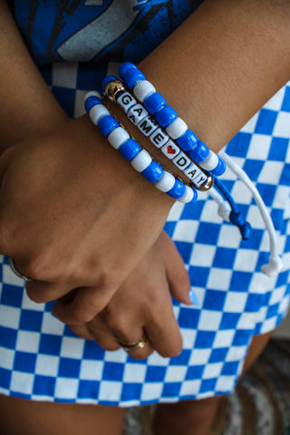 Beaded Game Day Bracelet • Blue