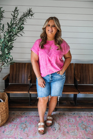 The Sunwashed Tee • Fuchsia - PLUS