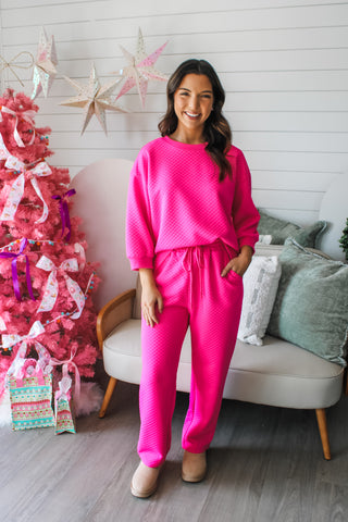 Merry & Bright Pant Set • Hot Pink