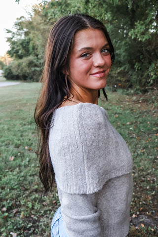 Skyline Off-Shoulder Sweater • Light Taupe