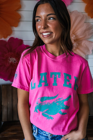 Later Gator Graphic Tee • Pink