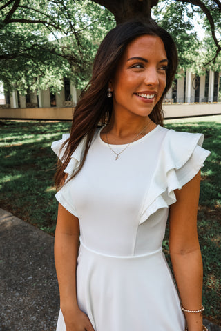 A shining moment • ivory flare dress - FINAL SALE
