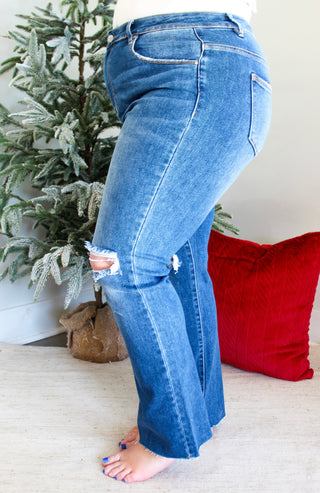 Jolee Distressed Straight • Medium Wash - PLUS