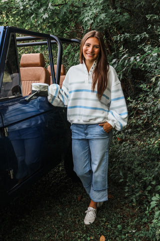 Pippa Striped Pullover • White