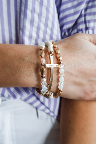 Bound By Faith Bracelet • Cream
