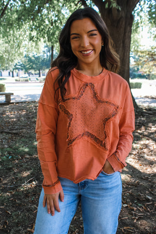 Stargazer Patchwork Top • Dusty Orange