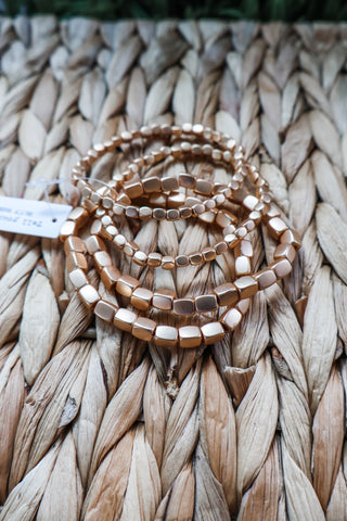 Mariah • matte gold block bracelet set