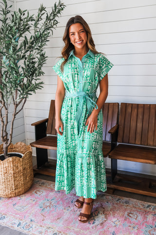 Garden Party Shirtdress • Green Floral