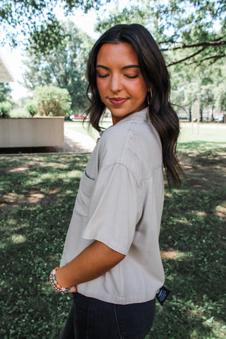 Easy Living Linen Top • Taupe - FINAL SALE