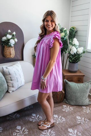 Colorful Charm Cotton Dress • Lilac