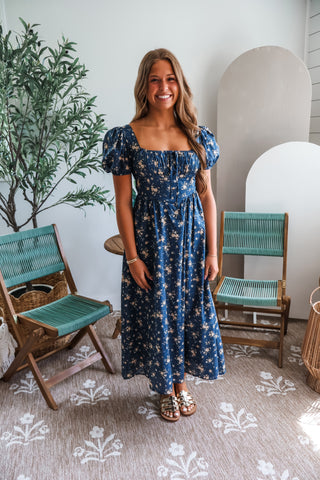 Darling Dreams Floral Midi • Navy
