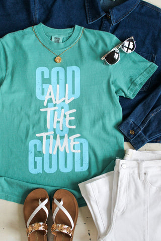 God Is Good All The Time Graphic Tee • Seafoam