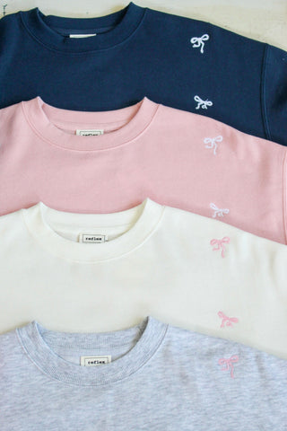 Better Days Bow Pullover • Navy