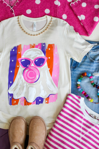 Boo & Bubbles Ghost Graphic Tee • Cream