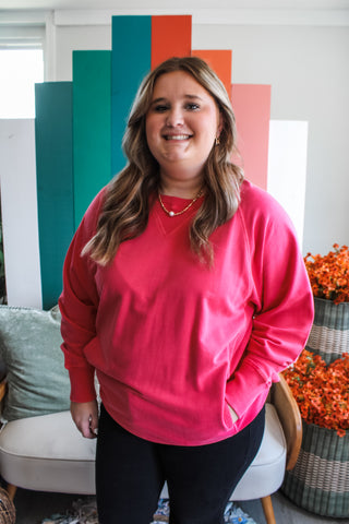 Cuddle Weather Pullover • Cherry Red - PLUS