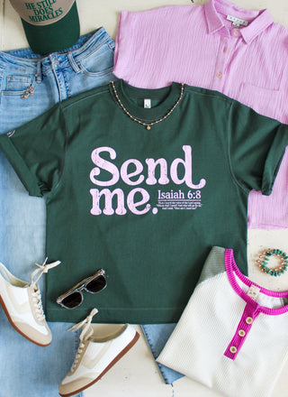 Send Me Graphic Top • Pine