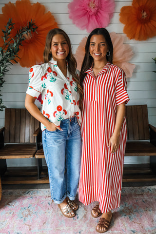 Striped Sensation Midi • Red