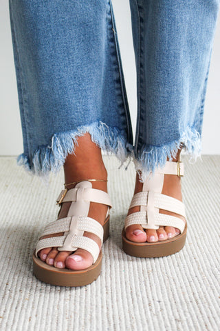 Mara Fisherman Sandal • Beige