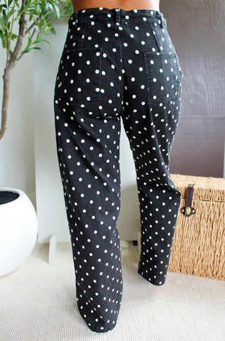 Monroe Relaxed Dotted Jean • Black