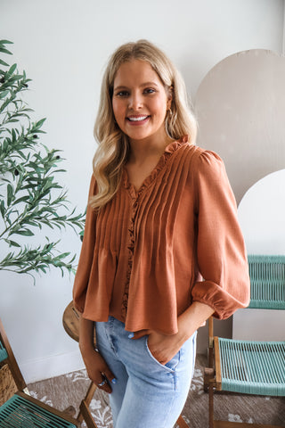 Pleated Perfection • Rust