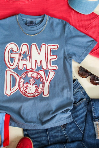 Game Day Baseball Graphic Tee • Denim