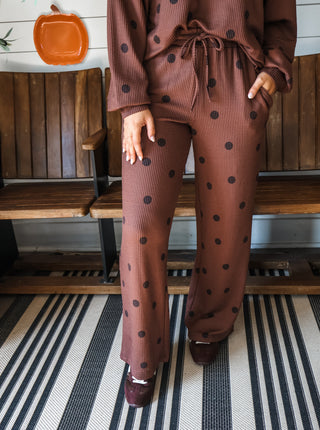Fireside Fun Dotted Pant Set • Cocoa