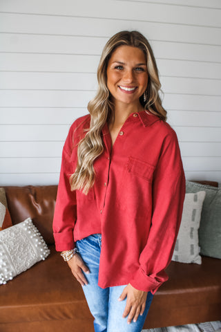 Four Seasons Button Down • Red