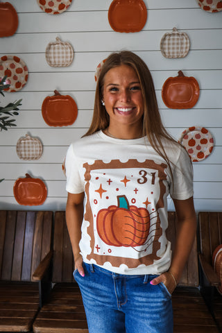 Spooky Season Stamp Graphic Tee • Cream