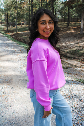 Blazing Bright Pullover • Orchid