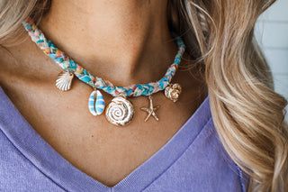 Coastal Paradise Charm Necklace • Teal Mix