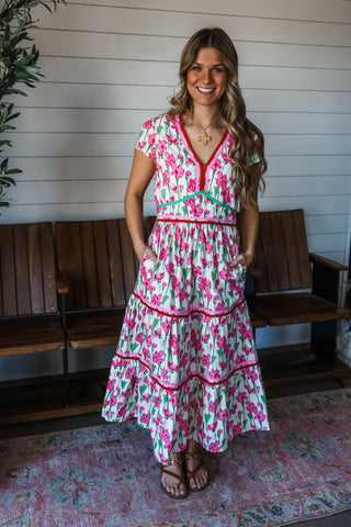 Pretty Petals Ruffle Midi • Pink Mix
