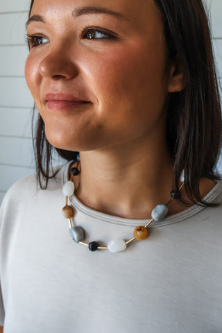 Polished Perfection Necklace • Grey Multi
